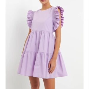 English Factory Ruffled Babydoll Mini Dress